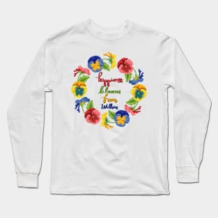 Happiness Blooms From Within - Pansy Flowers Long Sleeve T-Shirt